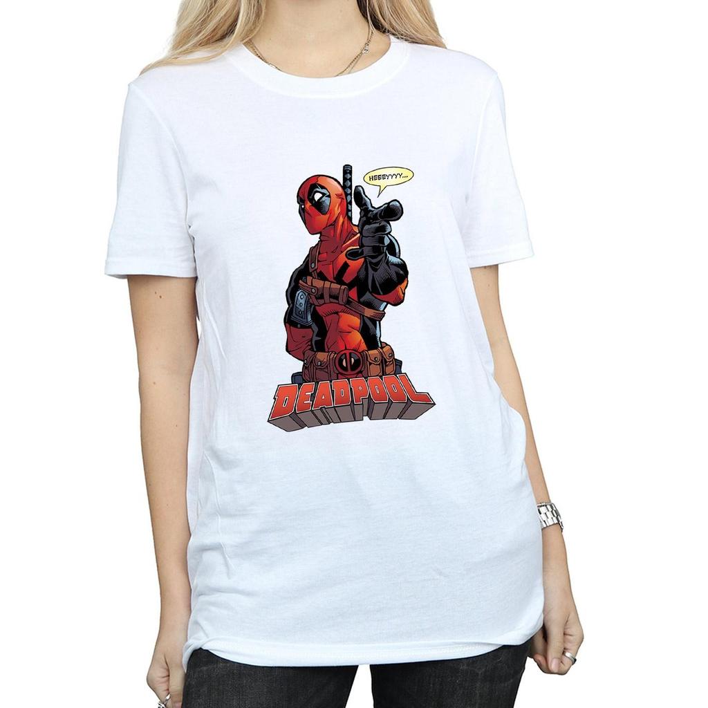 Deadpool Womens/Ladies Hey You Cotton Boyfriend T-Shirt