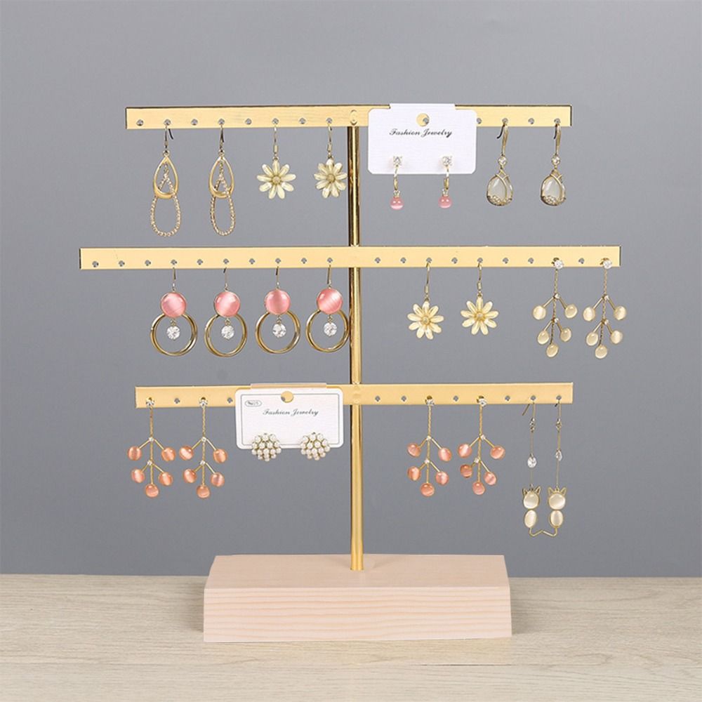 Metal Earrings Display Stand 52 Holes Necklace Bracelet Anklet Stud Holder Desktop