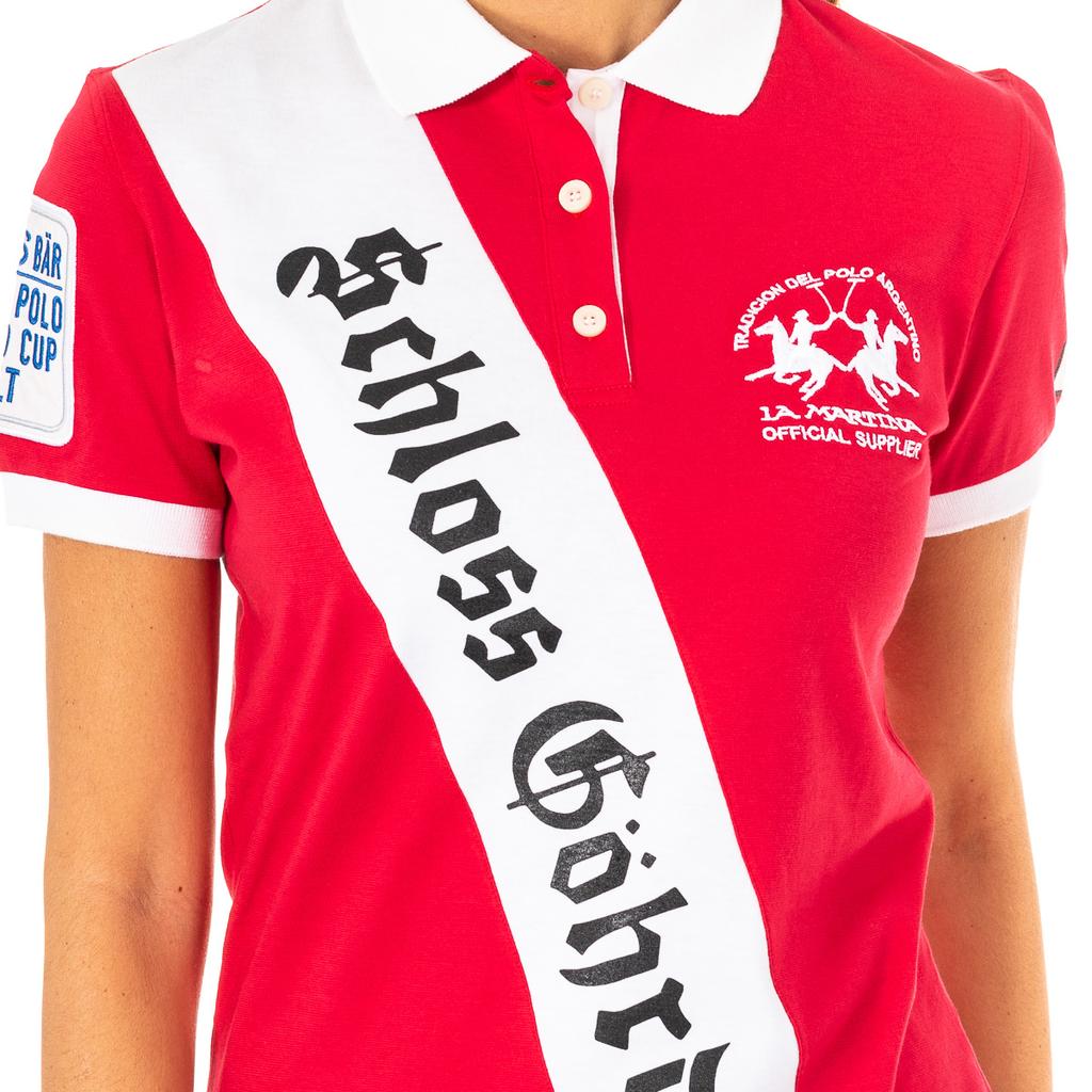 Женская рубашка поло с короткими рукавами и воротником-лацканами 2WPG77