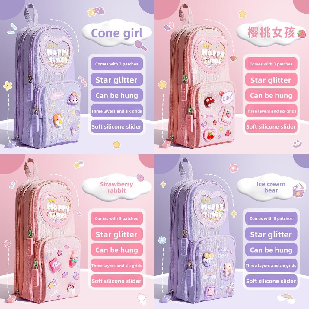 Childrens Cartoon School Bag Pencil Case With Highvolume Storage For Girls And Boys