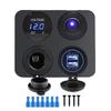 12V USB Panel Socket 4 In 1 Dual USB Charger with Rocker Switch Car Socket Digital Voltmeter for Car Boat Truck RV