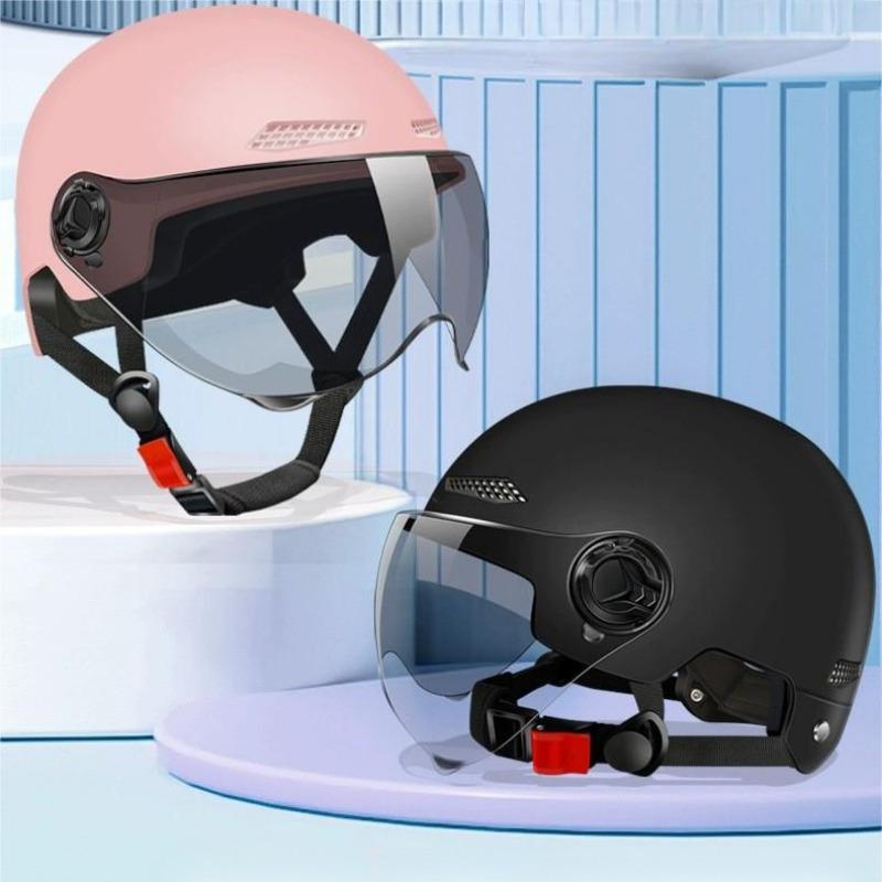 Bicycle Safety Helmet Men's and Women's Adult Children Cartoon Electric Bicycle Motorcycle Half Helmet with Goggles