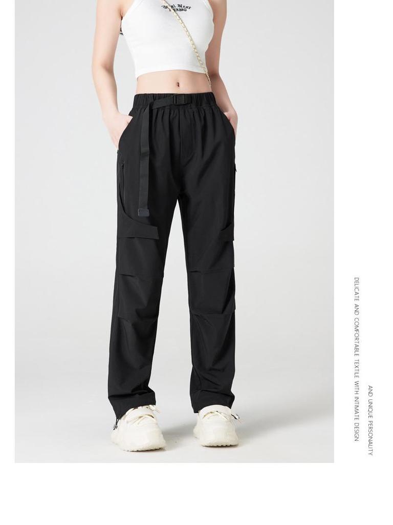 Женские повседневные водонепроницаемые брюки карго с несколькими карманами для работы, 2025: Весенний ветрозащитный плащ прямого кроя для занятий спортом на открытом воздухе