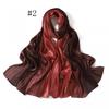 Gradient Striped Pleated Chiffon Scarf Wrap Lightweight Shawl Women Sun Protection Fashion Accessory