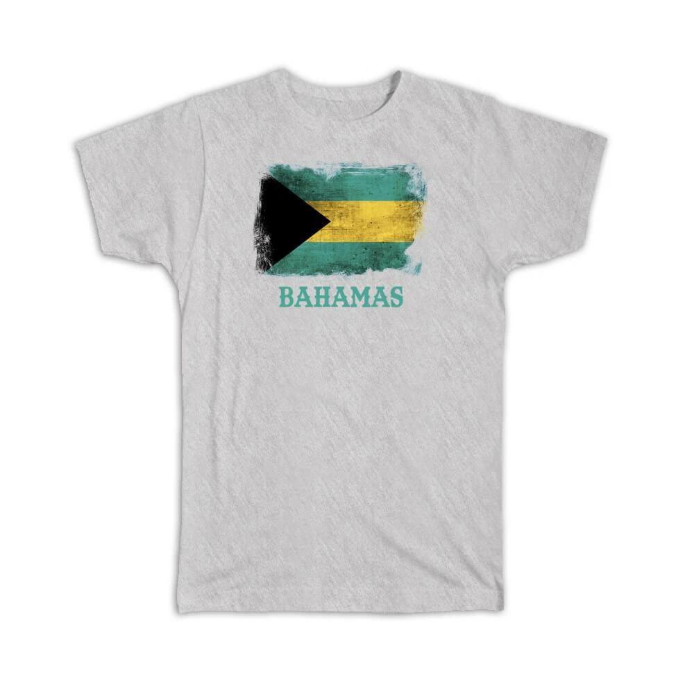 Gift T-Shirt : Bahamas Bahamian Flag Distressed North American Country Souvenir