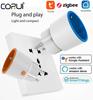 Умная розетка Corui Tuya Zigbee 16a, розетка европейского стандарта, счетчик 3680 Вт, приложение Smart Life, дистанционное управление, Smartthings, Alexa Google Home
