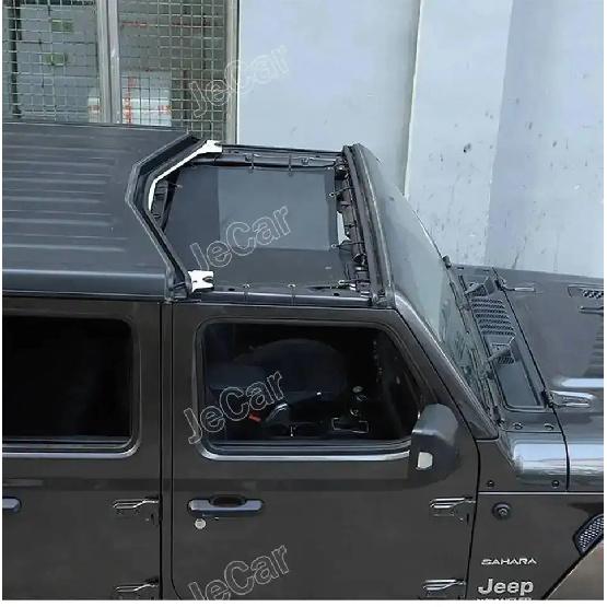 JeCar Car Sunshade Front Roof Top Mesh Insulation Net Protection For Jeep Wrangler JL Gladiator JT 2018 up Exterior Accessories