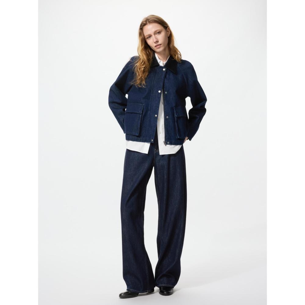 Uniqlo Японская утилитарная короткая джинсовая куртка