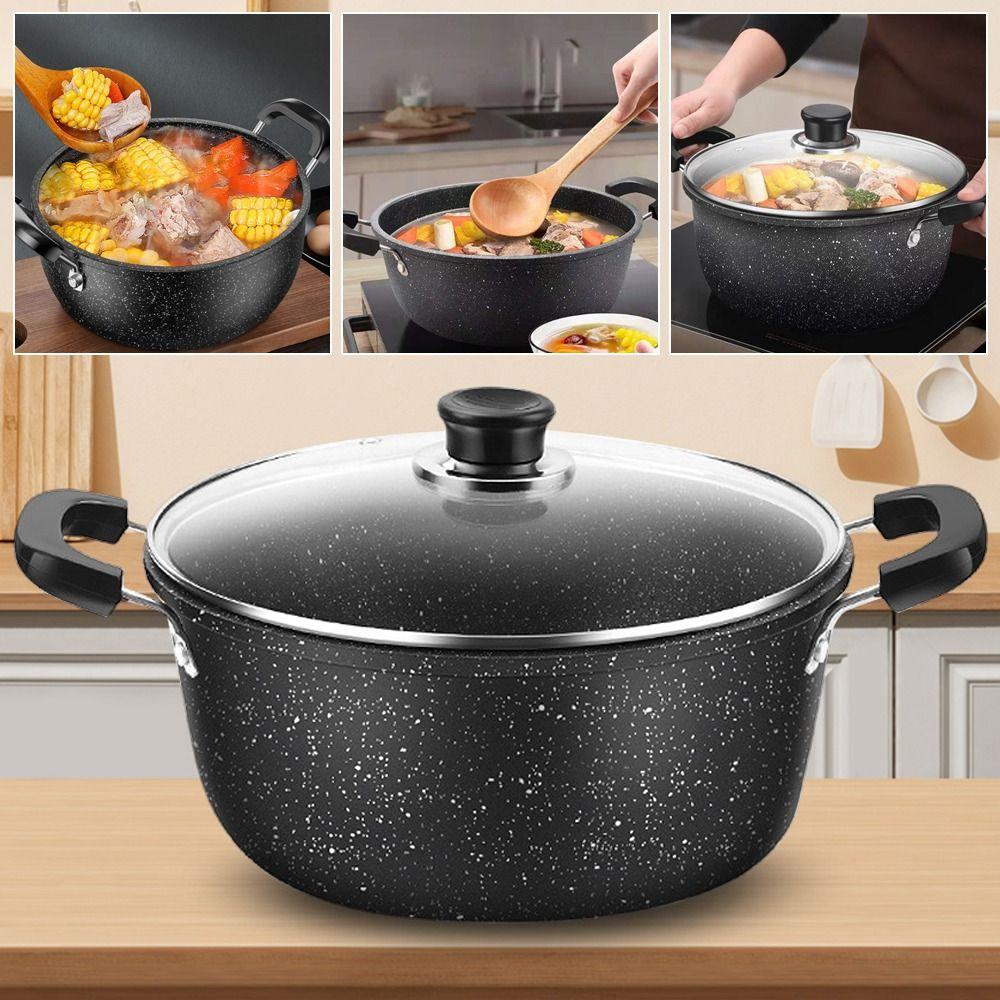 Non-stick Soup Pot Two Ears Kitchen Cooking Universal Cookware Gas Induction Cooker
