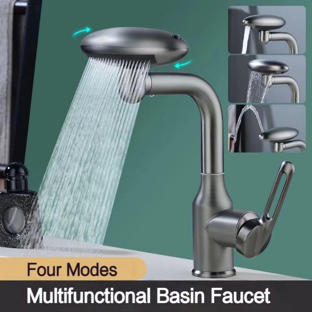 4 Modes Waterfall Basin Faucet Gentle Water Flow Cold Hot Water Faucet Water Sink Tap  Washstand