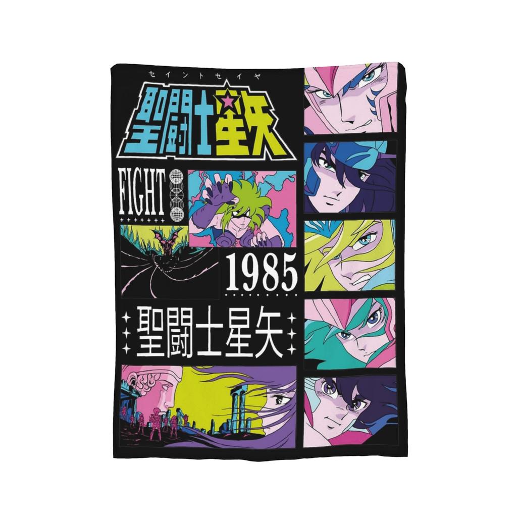 Knights Of The Zodiac Anime Fleece Throw Blanket Saints Seiyas Blankets for Bedding Office Super Warm Bed Rug,