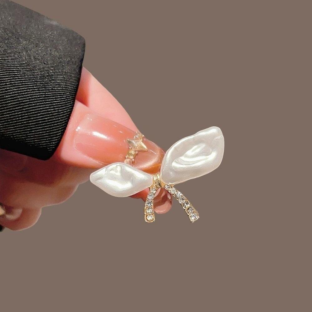 Pearl Like Pearl Brooch Rhinestone Women Pearl Butterfly Brooch High End Butterfly Brooch Blazers