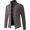 Men's Thick Knit Stand Collar Cardigan