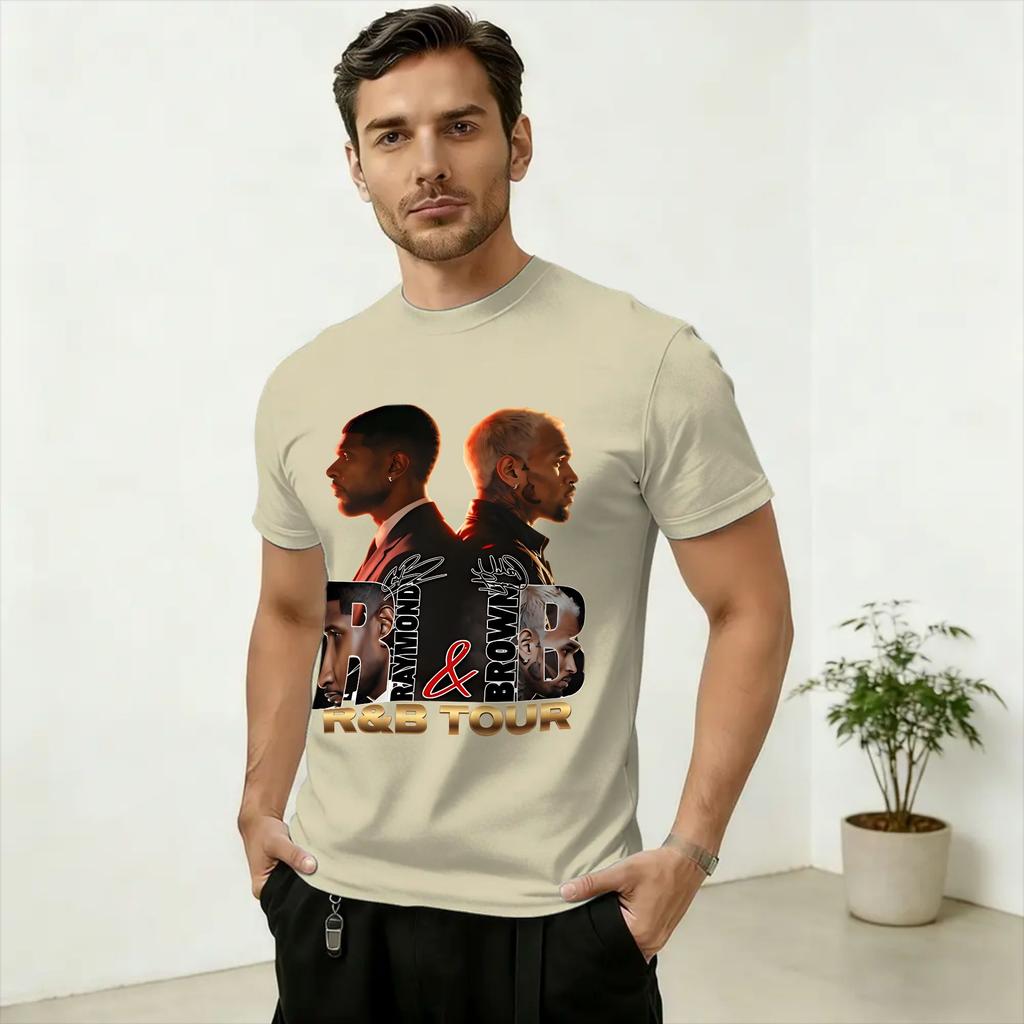 Raymond Brown RB Tour 2026 Concert TShirt for Unisex 100 Cotton Tee Shirt Round Neck Short Sleeve T Shirts Plus Size Clothing
