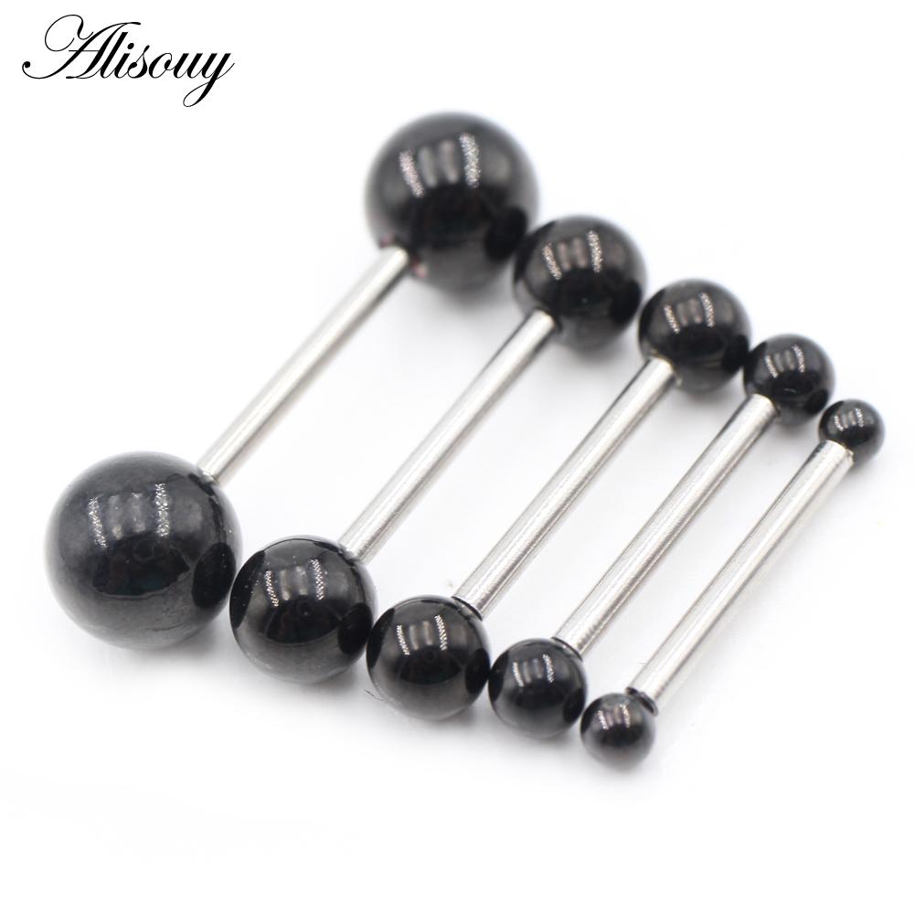 Alisouy 1PC нержавеющая сталь язык штанга пирсинг нить унисекс лабрет губы кольца бар трагус спирали серьги гвоздик украшения для тела