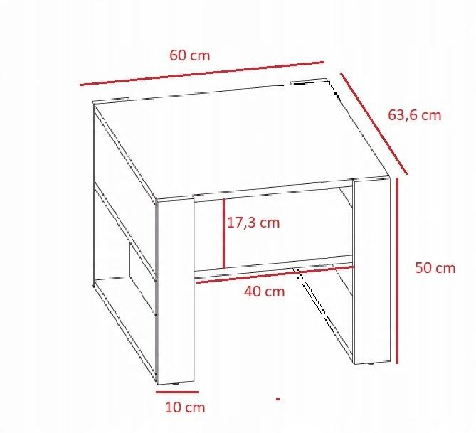 Stolik Kawowy Kaja Kwadrat 60X60 Biało/Biały Do Salonu Ława Mk