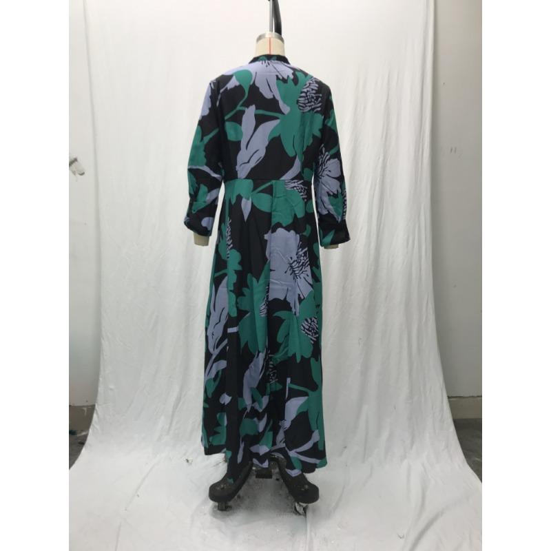 Женские летние длинные платья трапециевидной формы с цифровой печатью и талией