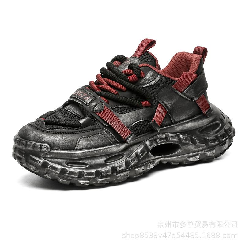 Colored and old Hong Kong style niche light luxury low-top thick-soled cushioning sports shoes non-slip and wear-resistant dad shoes