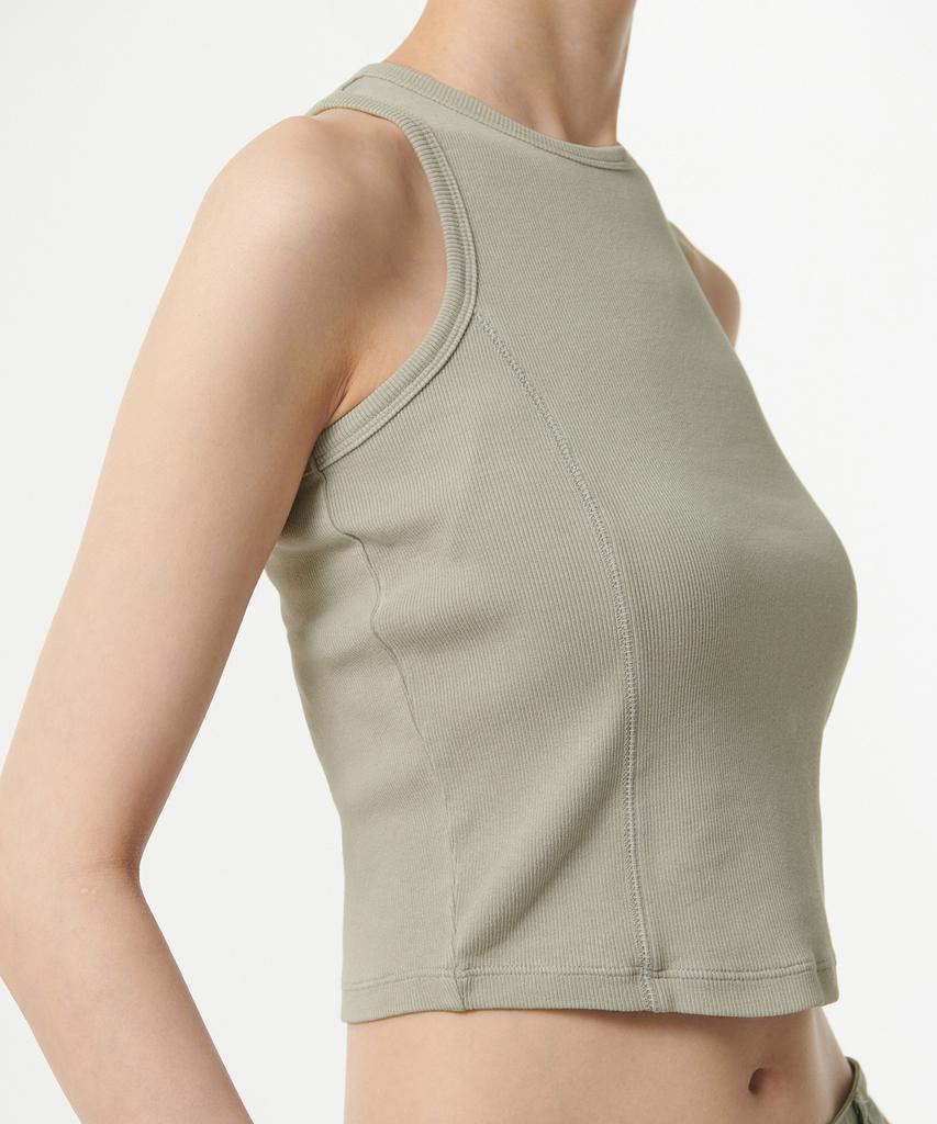 MUSINSA STANDARD WOMAN Women'S Ribbed Pigment Racer Back Tank Top [Sage]