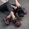 Retro Haqiqiy Charm Vulkanizatsiya Qilingan Poyabzallar Moda Ko'p Qirrali Qalin Taglikli Platformali Krossovkalar Ayollar Poyabzali