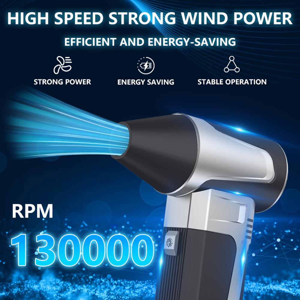130000RPM Electric Air Duster For PC Host Camera Table Cleaner Air Blower Tools Turbo Jet Fan Cordless Portable Car Fan Blowing