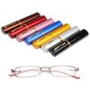 Unisex Metal Reading Glasses Spring Hinge With Tube Case Presbyopia Eyeglasses Resin Hyperopia Eyewear +1.0~+4.0 Strength