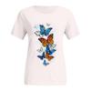 Модная женская повседневная свободная футболка с принтом бабочки, топ с коротким рукавом