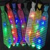 LED Luminous Tie Dot Print Button Battery Powered Necktie Men Women Colorful Sequins Glowing Tie Parties Nightclubs Accessories
