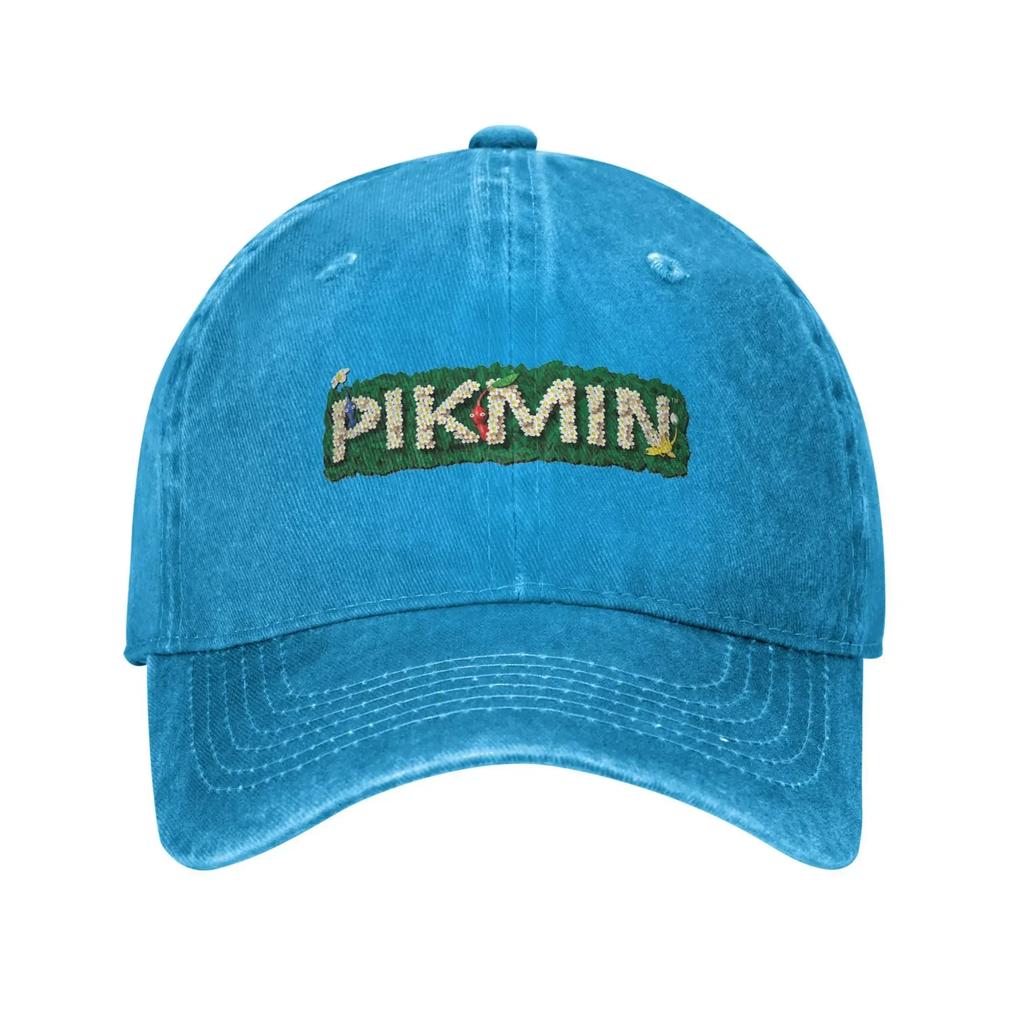 Pikmin Logo Washed Baseball Cap Fitted Retro Sun Trucker Hat Summer Women Men Tennis Skate Snapback Cap