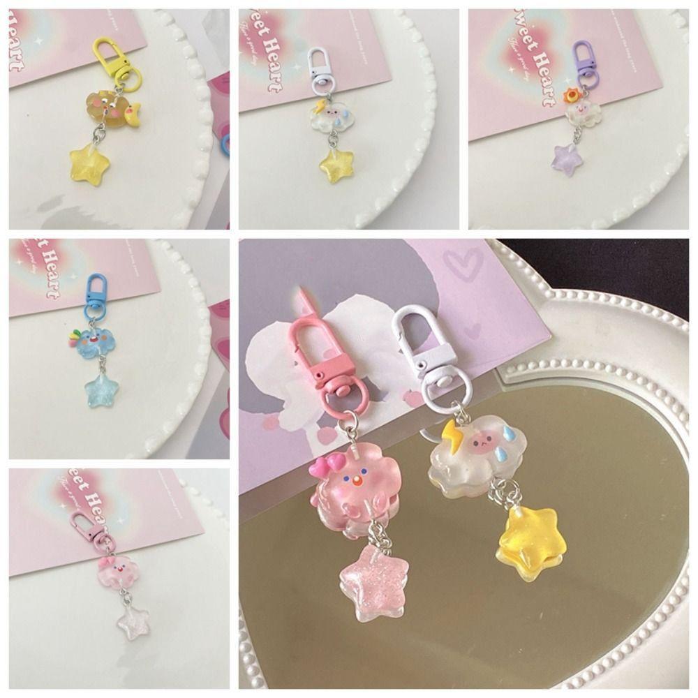 Fine Flicker Starry Clouds Keychain Star Cartoon Activity Gifts