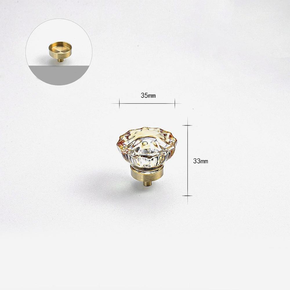 Золотисто-серые прозрачные хрустальные мебельные ручки Прочные Превосходный дизайн Хрустальные ручки Мебельная ручка для комода для кухни ванной