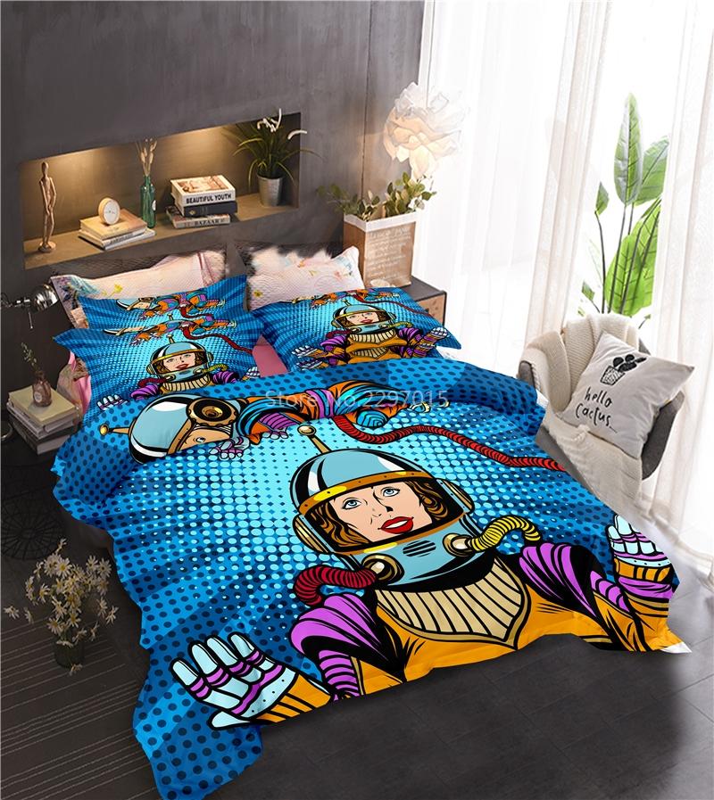 Universe Astronaut Printed Bedding Set 3d Duvet Cover Pillowcase 2/3pcs Twin Full Queen King Size Bedclothes Home Textile Gifts