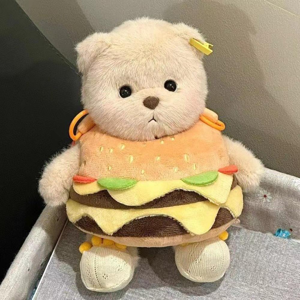 Hamburger Bear Plush Bag Cute Cross-dressing Doll Bag Cartoon Bear Doll