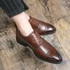 Fashion Brogue Style Leather Men Shoes Classic Business Casual Oxfords Non Slip Comfort Formal Work Daily Wear Footwear For Men