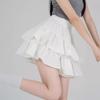 Женское летнее белое платье с оборками и пышной юбкой - Юбка миди А-силуэта с высокой талией в балетном стиле