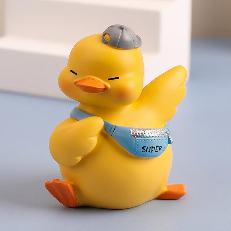 Cute MOMO Duck Resin Decoration Little Yellow Duck Cartoon Gift Creative Home Decoration Car Decoration, Desktop Decoration Small Gift