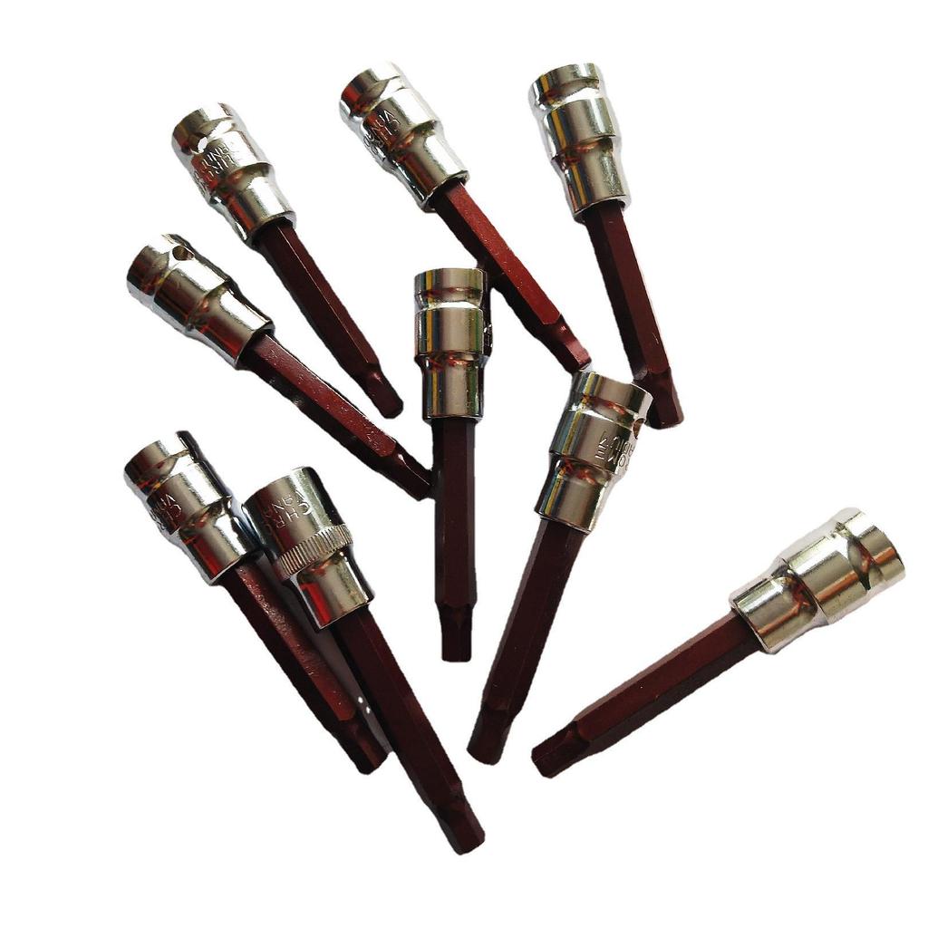 1/2" Hexagonal and Torx Socket Set, Extended Pneumatic Bit for Pressure Tools