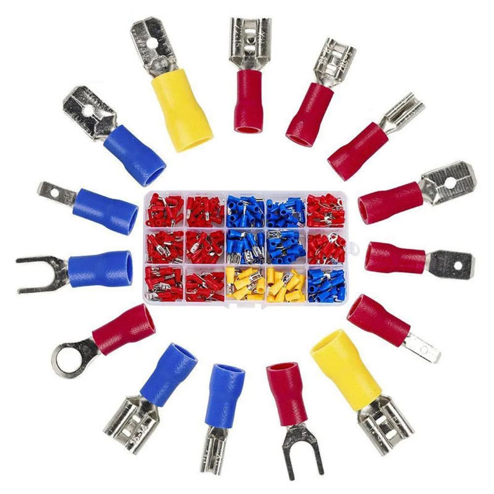 280pcs Cold Pressed Terminal Block Rubber Insulated Set for Electrical Wire Connector and Crimping Applications
