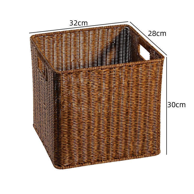Плетеная коробка для хранения: Универсальная корзина для организации книг, журналов, закусок, игрушек и многого другого в гостиной или кабинете.