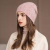 Вязаная шапка из кроличьего меха, модная и универсальная, для осени и зимы, с защитой ушей, шапка-мешок на голову, женская шерстяная шапка