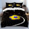 Yellow-blue soccer ball pattern. Bedding sets Duvet cover sets Duvet covers Pillowcases(1 * Duvet Cover 2 * Pillowcases without duvet insert)