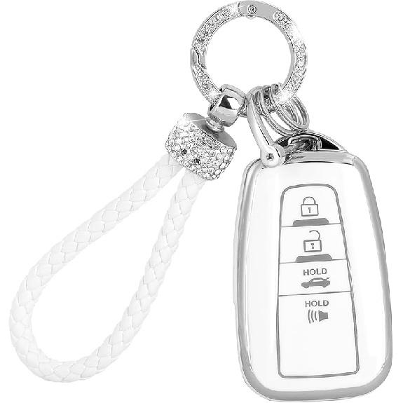 Чехол для брелока с блестящим ремешком, чехол для брелока. Защита автомобильных ключей, совместимая с Lexus RX IS ES GS LS NX RS GX LX RC LC. Держатель для смарт-ключа из мягкого ТПУ 2 3