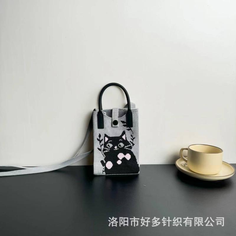 Премиальный сенсорный ns сумка для мобильного телефона новая мультяшная вязаная сумка дофаминовая ниша универсальная сумка-мессенджер через плечо сумочка