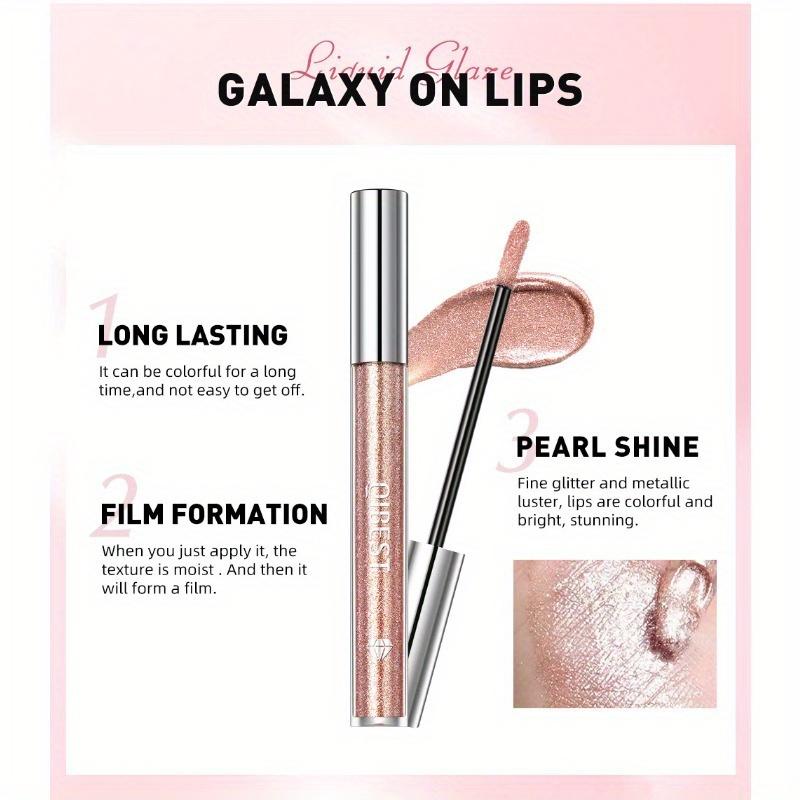 Жидкая губная помада с мерцающим блеском цвета металлик Высокопигментированные тени для век Макияж двойного назначения Стойкий и легко окрашиваемый перламутровый блеск