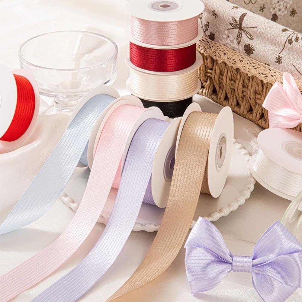 Stripe Pattern Satin Ribbons Solid Color DIY Ribbons New Fabric Ribbons Gift Wrapping