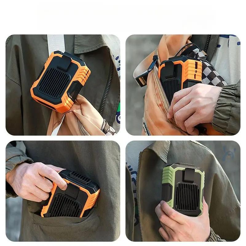 Портативный поясной вентилятор Powerbank Перезаряжаемый USB-вентилятор Летний многофункциональный подвесной поясной вентилятор с большой батареей Наружный маленький вентилятор
