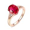 Кольцо из розового золота с имитацией натурального граната, женское, легкая роскошь, цветной сокровищный живой перстень