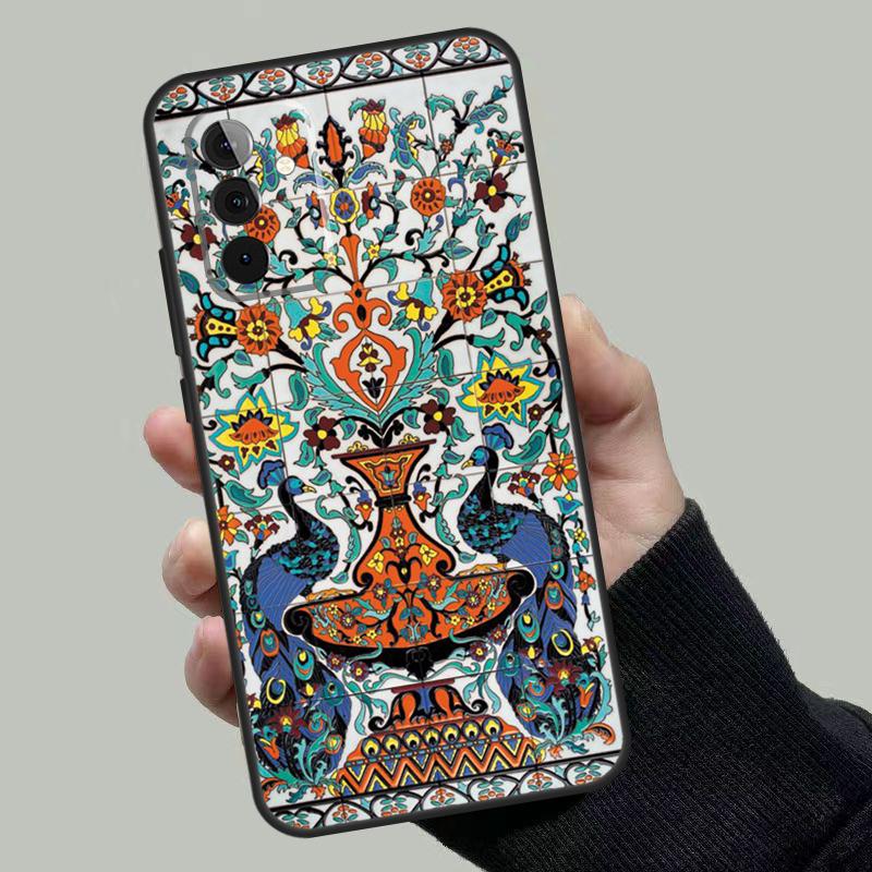 Ancient Floral Tiles Case For Samsung Galaxy A54 A34 A14 A36 A56 A06 A13 A53 A32 A12 A22 A52 A35 A17 A16 A55 A15