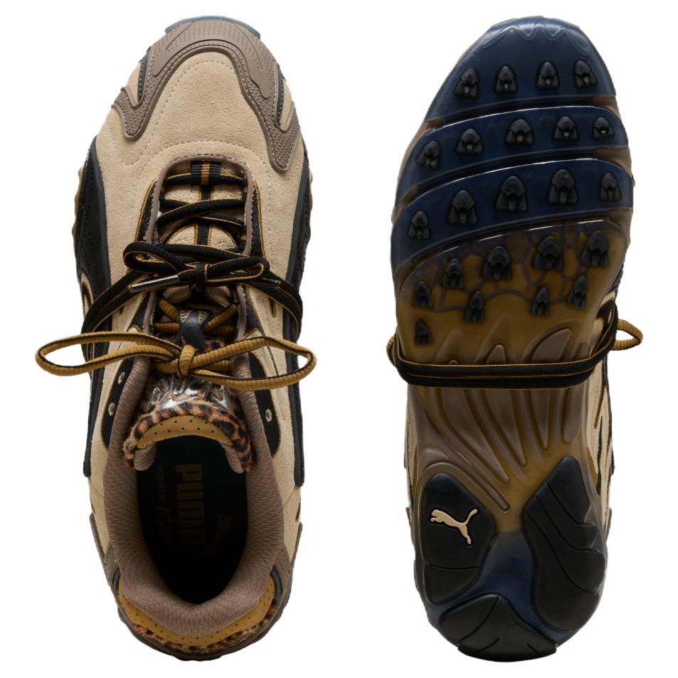 Puma X A$AP ROCKY Inhale Леопардовый Унисекс Жареный Миндаль Черный Puma Низкие Кроссовки Lifestyle 405579-01