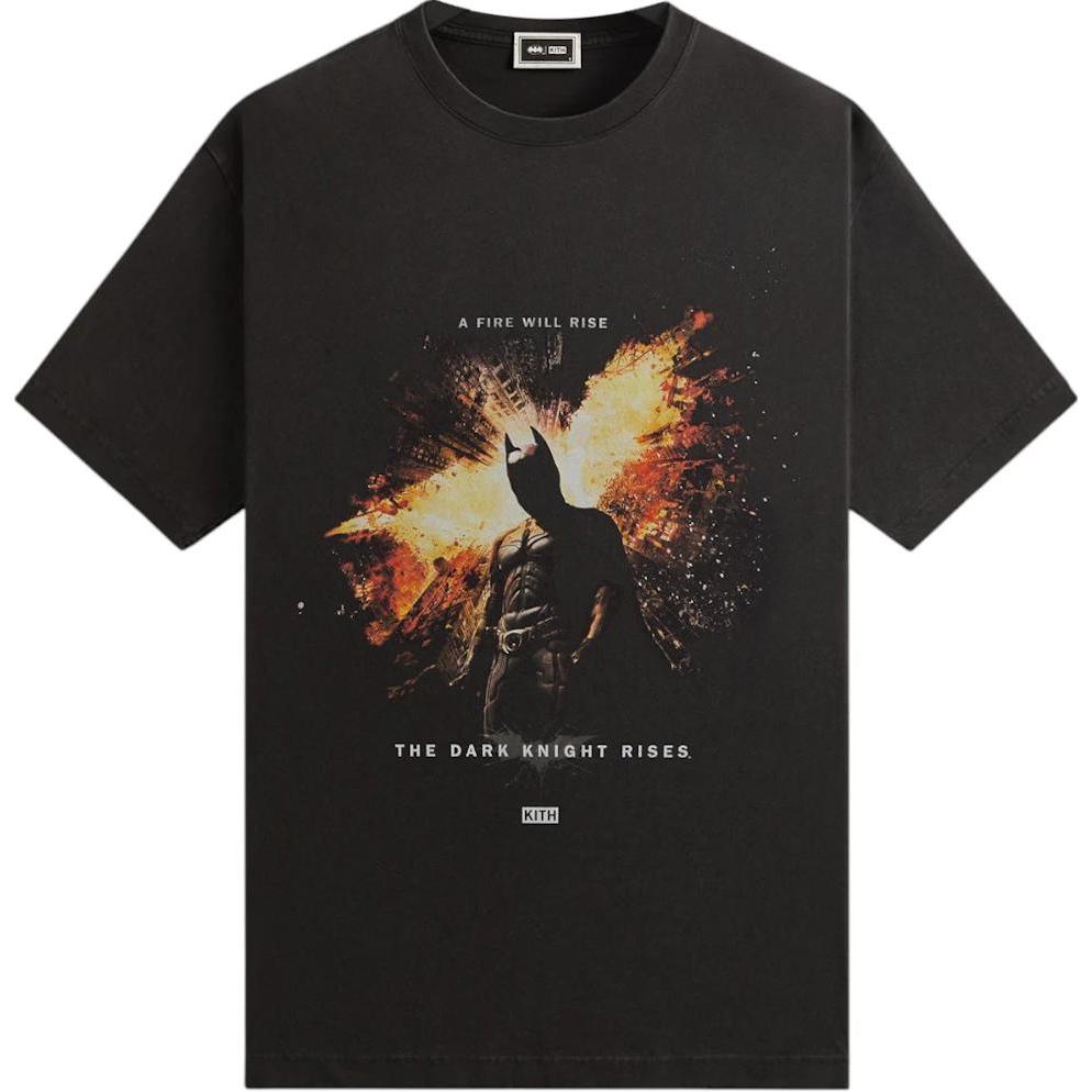 Kith X Batman Dark Knight Rises Vintage Tee Black Men Tops KHM032764-001